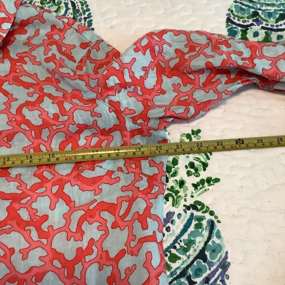J.McLaughlin Linen Coral Pattern Button Down Blouse - Picture 5 of 8